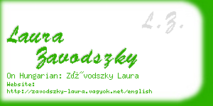 laura zavodszky business card